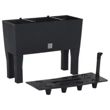   vidaXL antracitszürke polipropilén rattan kerti magaságyás 60x25x46 cm