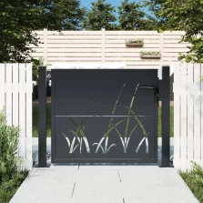   vidaXL antracitszürke acél fűmintás kertkapu 105 x 180 cm