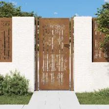 vidaXL bambuszmintás corten acél kerti kapu 105 x 205 cm
