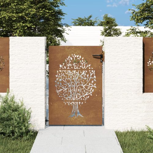 vidaXL famintás corten acél kerti kapu 85x125 cm