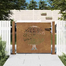 vidaXL famintás corten acél kerti kapu 105 x 80 cm