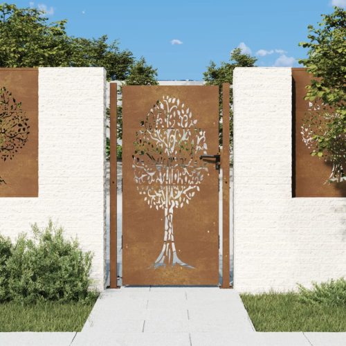 vidaXL famintás corten acél kerti kapu 105 x 180 cm