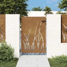 vidaXL fűmintás corten acél kerti kapu 85 x 125 cm