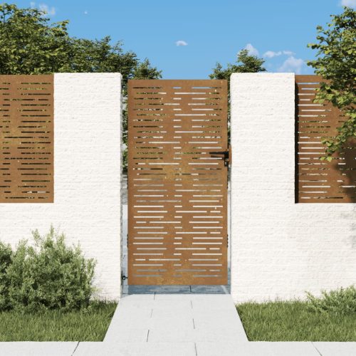 vidaXL fűmintás corten acél kerti kapu 85 x 175 cm