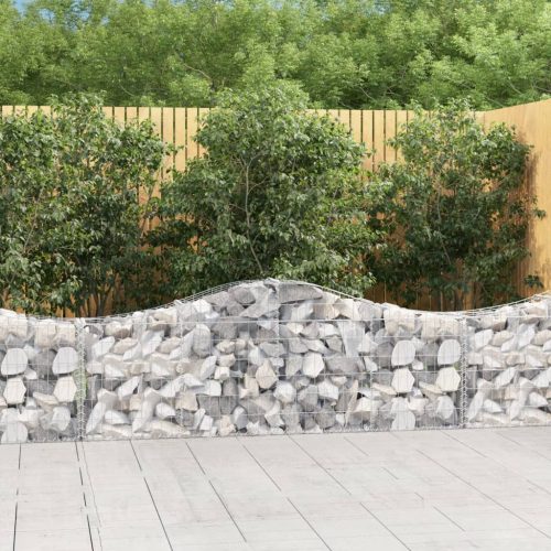 vidaXL íves horganyzott vas gabion kosár 200x30x60/80 cm