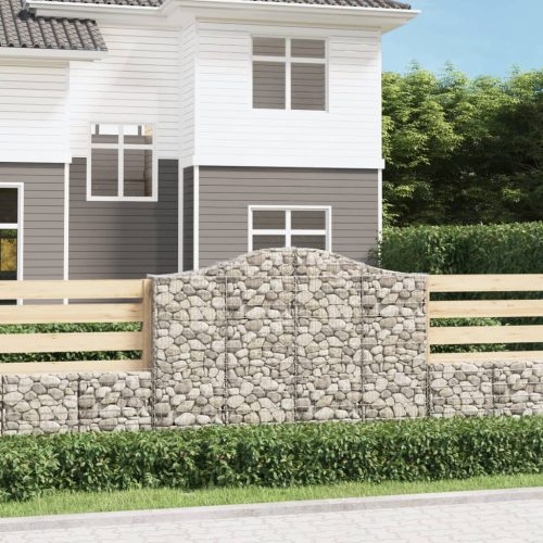 vidaXL íves horganyzott vas gabion kosár 200x30x140/160 cm