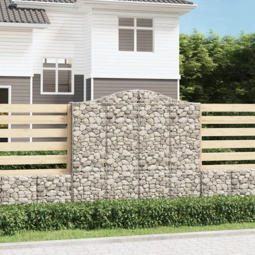 vidaXL íves horganyzott vas gabion kosár 200x30x180/200 cm