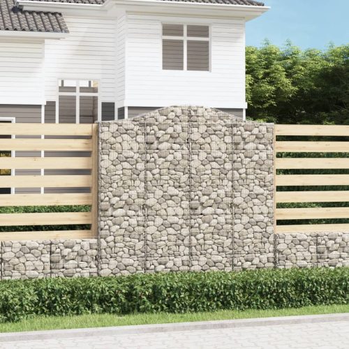 vidaXL íves horganyzott vas gabion kosár 200x30x200/220 cm