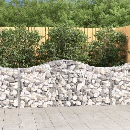 vidaXL íves horganyzott vas gabion kosár 200x50x80/100 cm