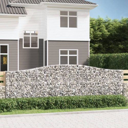 vidaXL íves horganyzott vas gabion kosár 400x30x120/140 cm