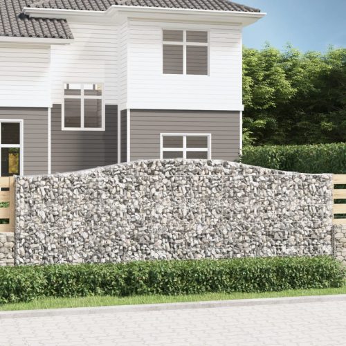 vidaXL íves horganyzott vas gabion kosár 400x30x140/160 cm