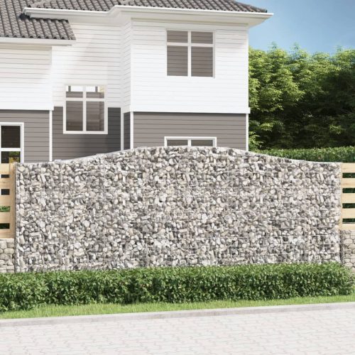 vidaXL íves horganyzott vas gabion kosár 400x50x160/180 cm