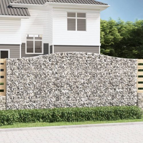 vidaXL íves horganyzott vas gabion kosár 400x50x180/200 cm