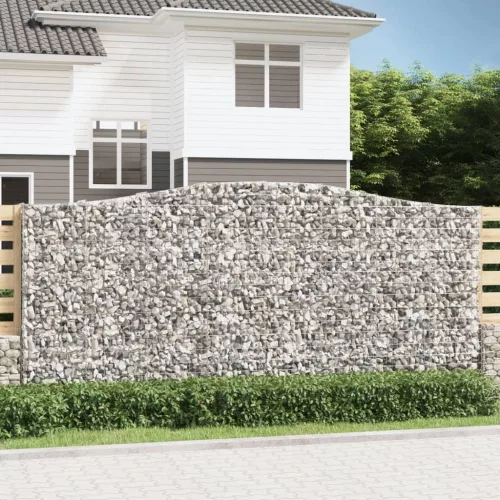 vidaXL íves horganyzott vas gabion kosár 400x50x180/200 cm
