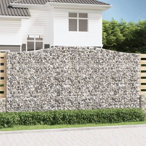 vidaXL íves horganyzott vas gabion kosár 400x50x200/220 cm