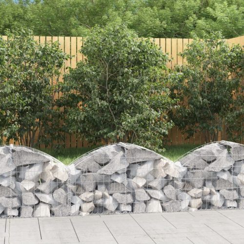 vidaXL íves horganyzott vas gabion kosár 100x30x40/60 cm