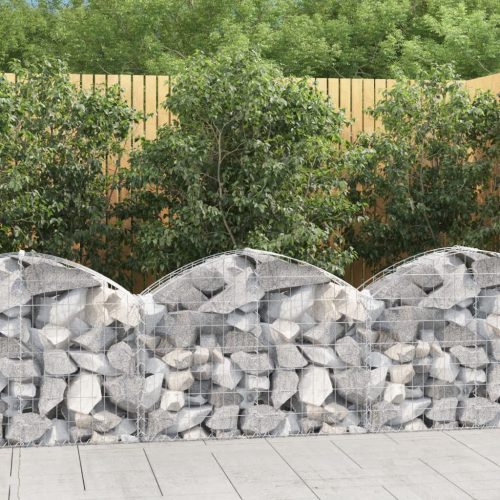 vidaXL íves horganyzott vas gabion kosár 100x30x60/80 cm