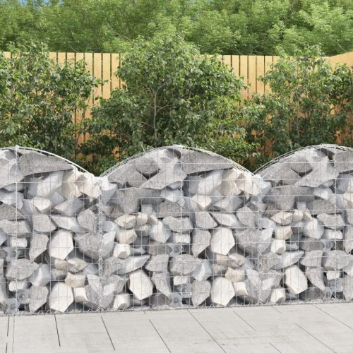 vidaXL íves horganyzott vas gabion kosár 100x30x80/100 cm