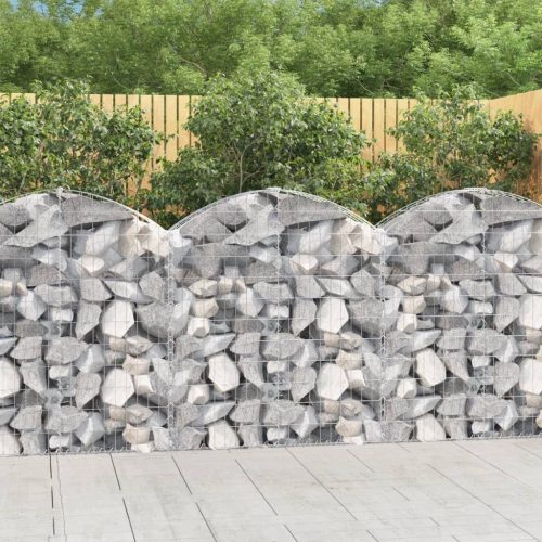 vidaXL íves horganyzott vas gabion kosár 100x30x100/120 cm