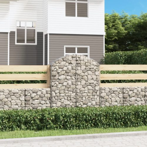 vidaXL íves horganyzott vas gabion kosár 100x30x120/140 cm