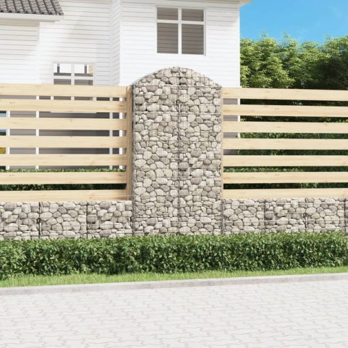 vidaXL íves horganyzott vas gabion kosár 100x30x200/220 cm