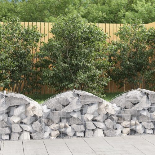 vidaXL íves horganyzott vas gabion kosár 100x50x40/60 cm