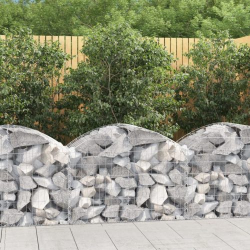 vidaXL íves horganyzott vas gabion kosár 100x50x60/80 cm