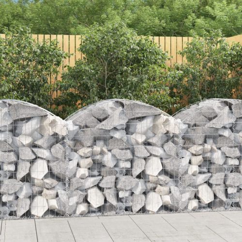 vidaXL íves horganyzott vas gabion kosár 100x50x80/100 cm