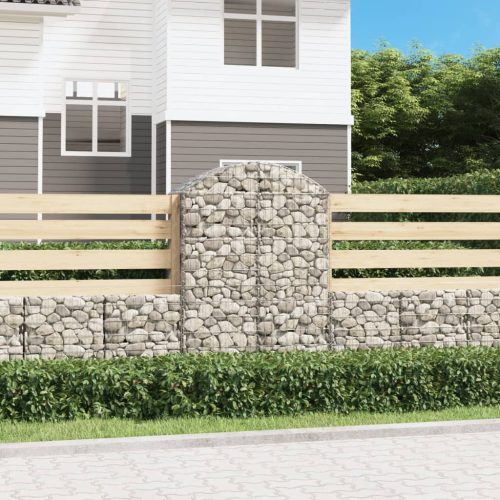 vidaXL íves horganyzott vas gabion kosár 100x50x140/160 cm