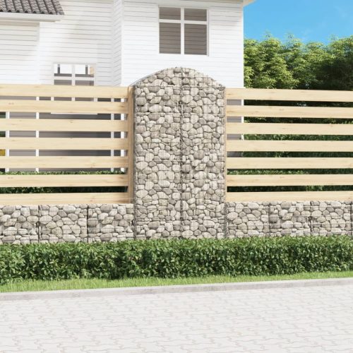 vidaXL íves horganyzott vas gabion kosár 100x50x200/220 cm