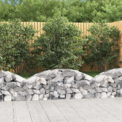 vidaXL íves horganyzott vas gabion kosár 150x30x40/60 cm