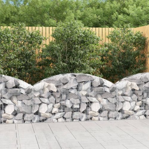 vidaXL íves horganyzott vas gabion kosár 150x30x60/80 cm