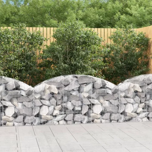 vidaXL íves horganyzott vas gabion kosár 150x30x60/80 cm