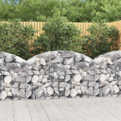 vidaXL íves horganyzott vas gabion kosár 150x30x80/100 cm