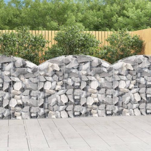 vidaXL íves horganyzott vas gabion kosár 150x30x100/120 cm