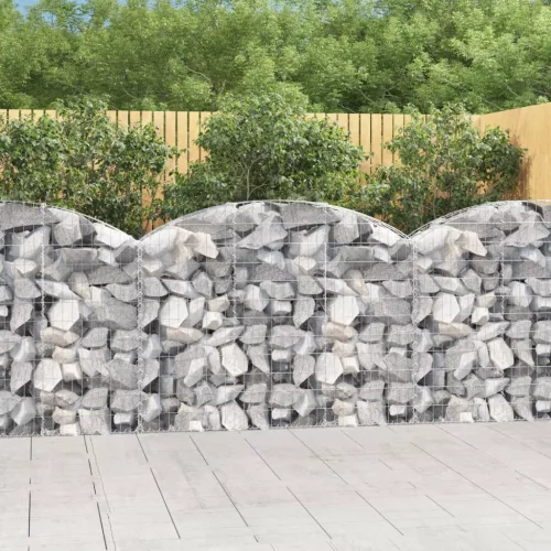 vidaXL íves horganyzott vas gabion kosár 150x30x100/120 cm