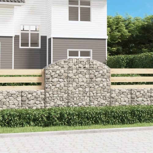 vidaXL íves horganyzott vas gabion kosár 150x30x120/140 cm