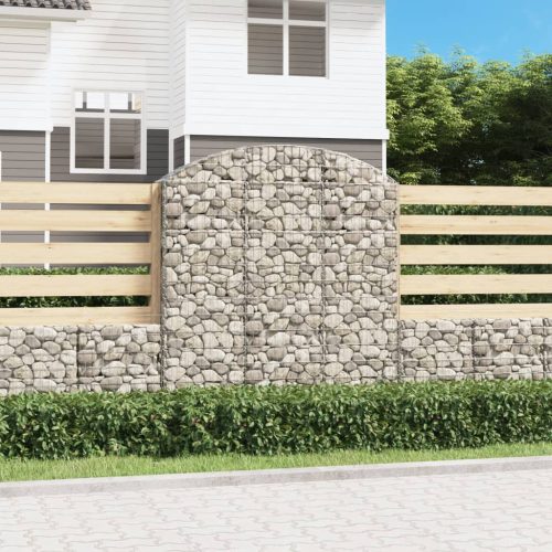 vidaXL íves horganyzott vas gabion kosár 150x30x160/180 cm