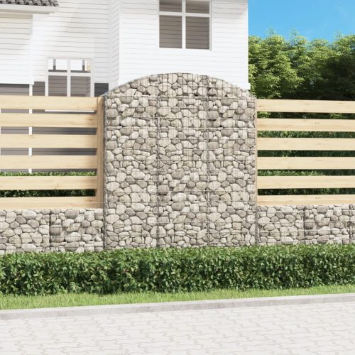 vidaXL íves horganyzott vas gabion kosár 150x30x180/200 cm