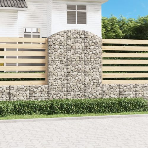 vidaXL íves horganyzott vas gabion kosár 150x30x200/220 cm