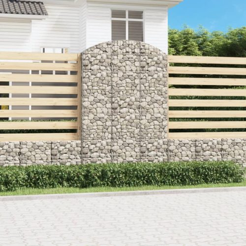 vidaXL íves horganyzott vas gabion kosár 150x30x220/240 cm