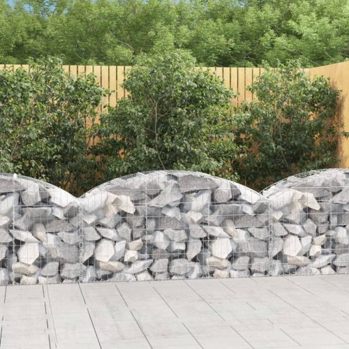 vidaXL íves horganyzott vas gabion kosár 150x50x60/80 cm