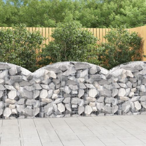 vidaXL íves horganyzott vas gabion kosár 150x50x80/100 cm