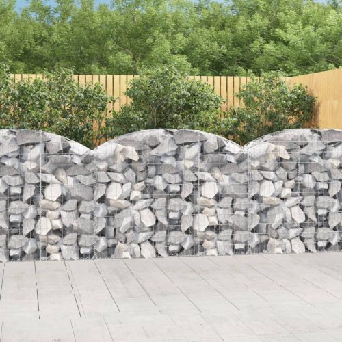 vidaXL íves horganyzott vas gabion kosár 150x50x100/120 cm