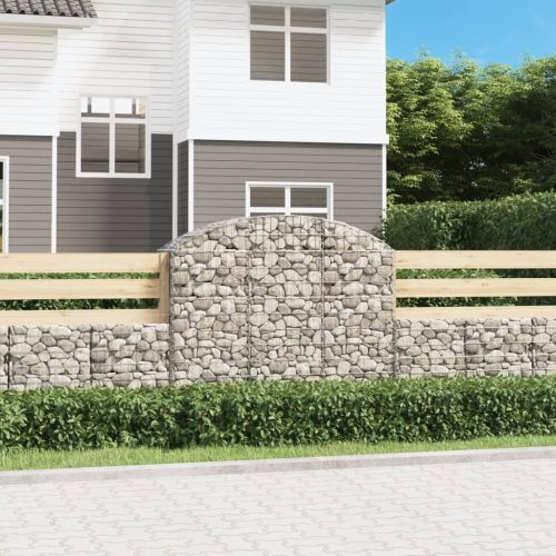 vidaXL íves horganyzott vas gabion kosár 150x50x120/140 cm