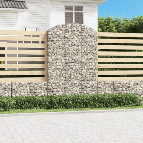 vidaXL íves horganyzott vas gabion kosár 150x50x220/240 cm