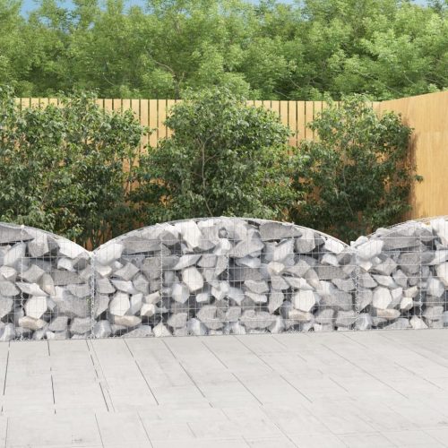 vidaXL íves horganyzott vas gabion kosár 200x30x60/80 cm