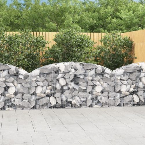 vidaXL íves horganyzott vas gabion kosár 200x30x80/100 cm