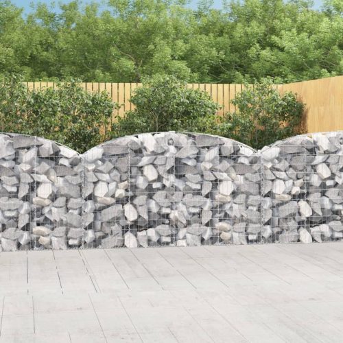 vidaXL íves horganyzott vas gabion kosár 200x30x100/120 cm