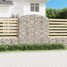 vidaXL íves horganyzott vas gabion kosár 200x30x200/220 cm